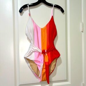 Judith March Hot Stuff Vertical Striped One Piece Swimsuit Size Medium N…